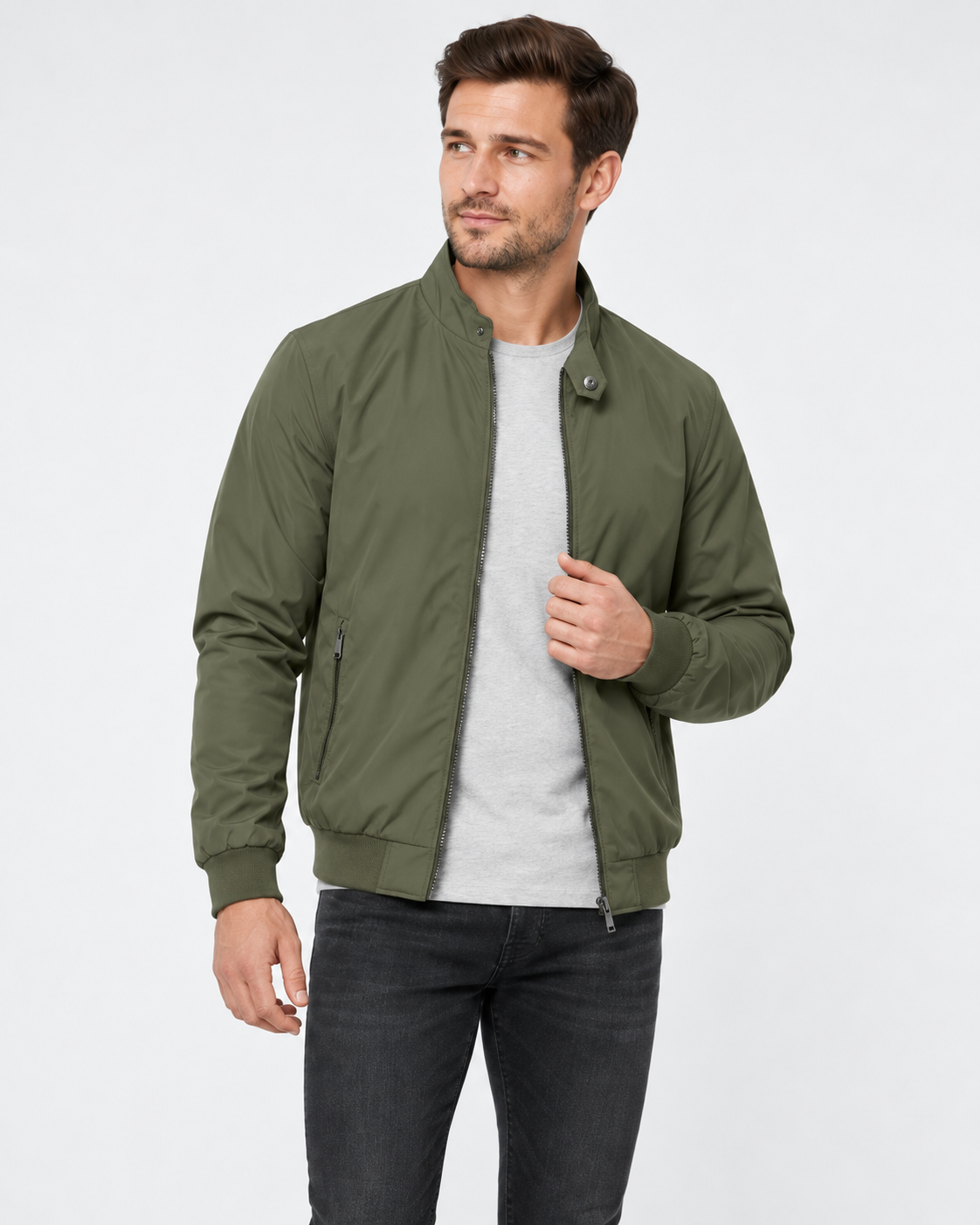 Maddox - Classic Bomber Jacket Men with Ribbed Trim