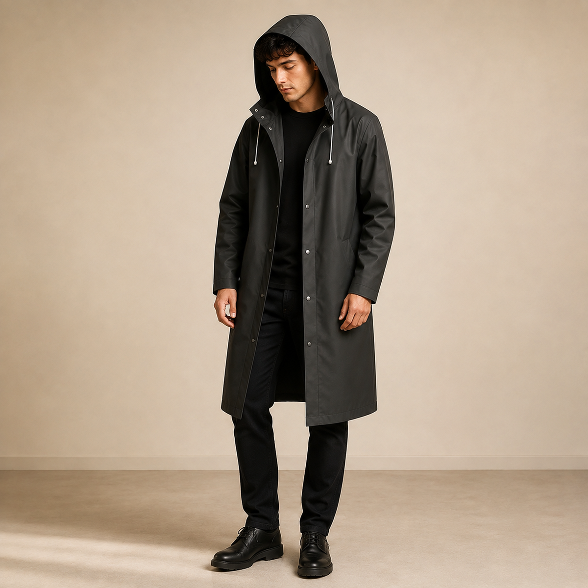 Silas - Hooded Men's Rain Coat