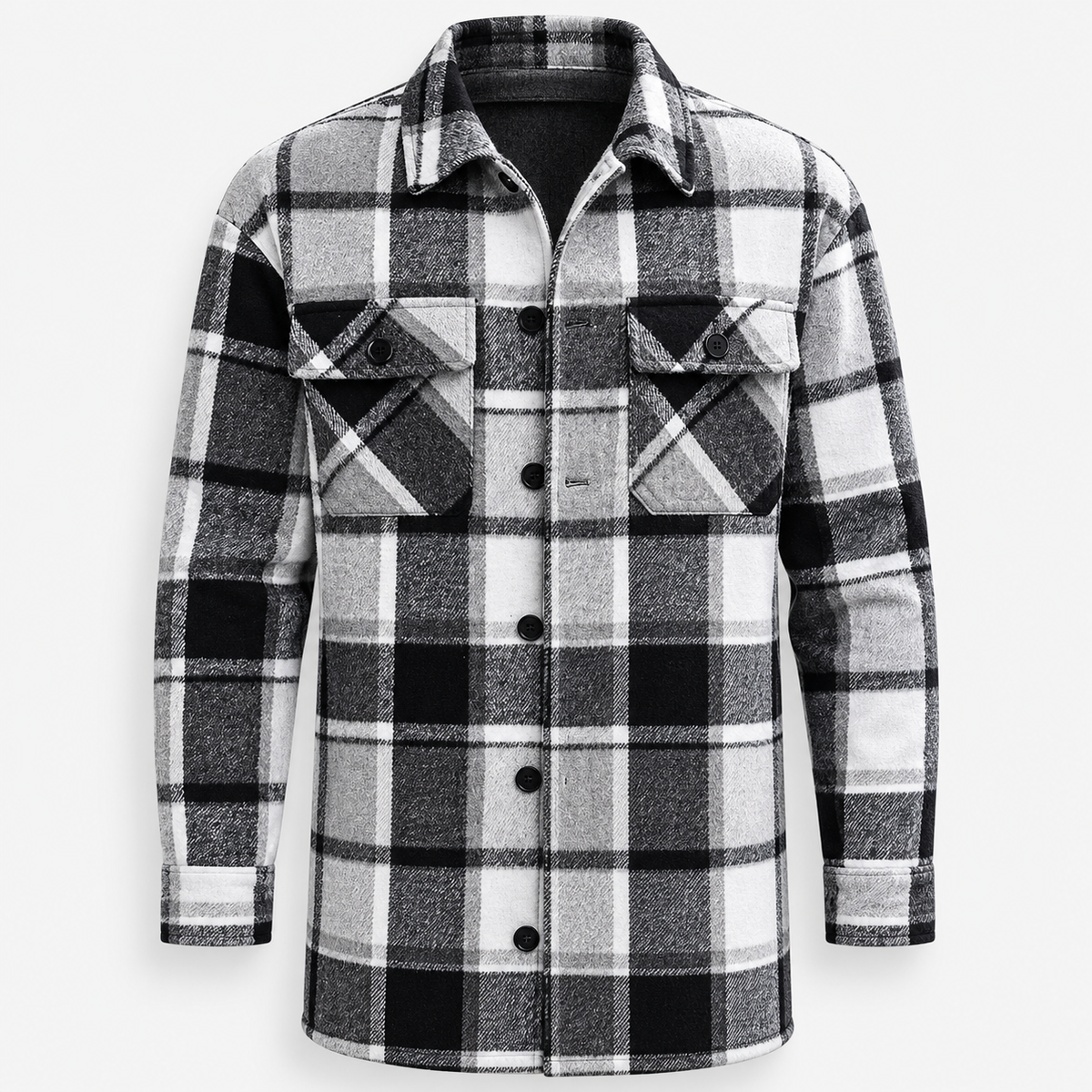 Reece | Mens Overshirt Rugged Checked Lapel Collar