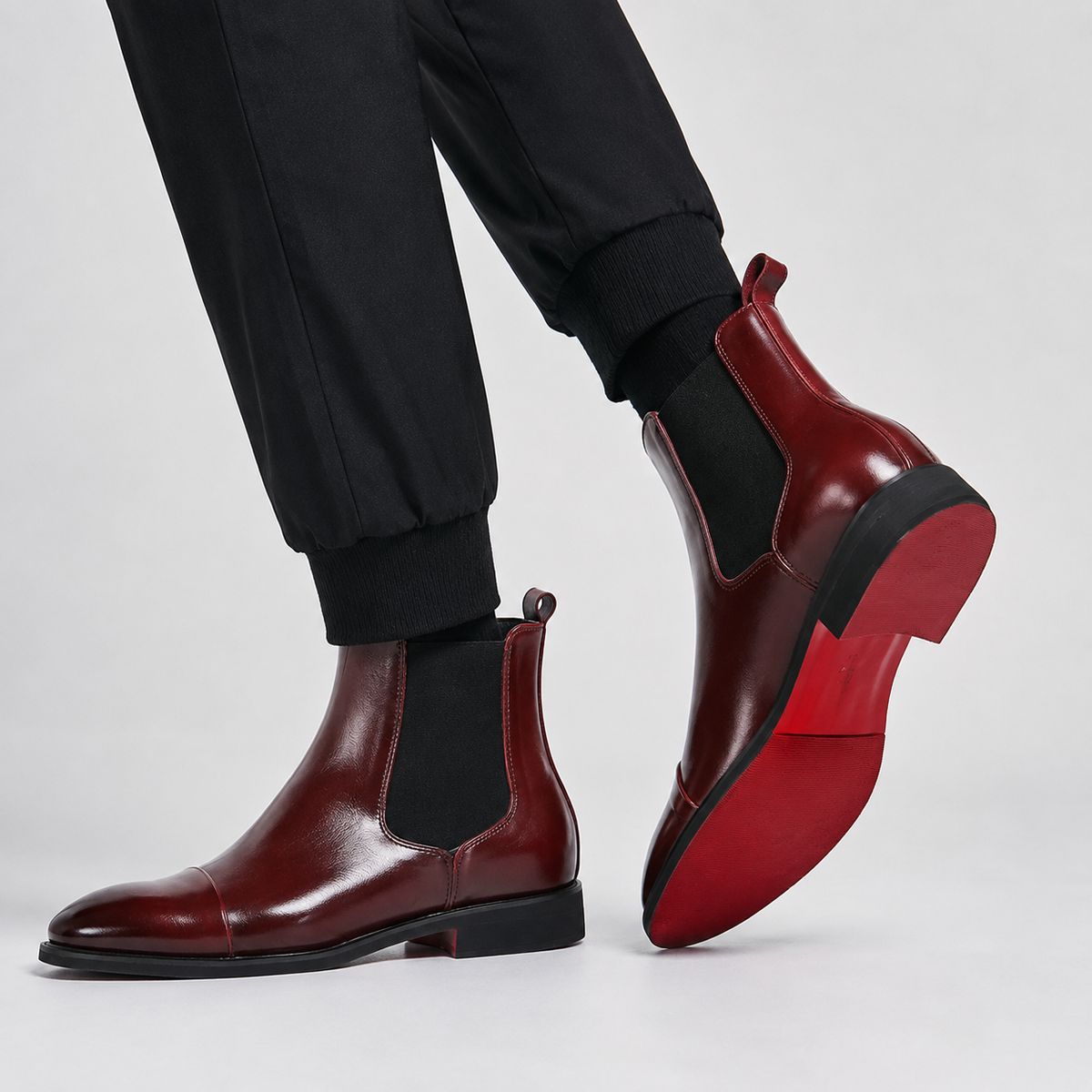 Nico - Pointed-Toe Mens Leather Chelsea Boots