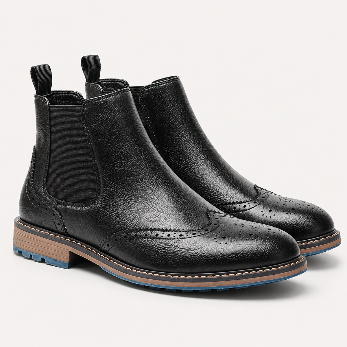 Barnaby | Chelsea Boots Men Brogue Detail