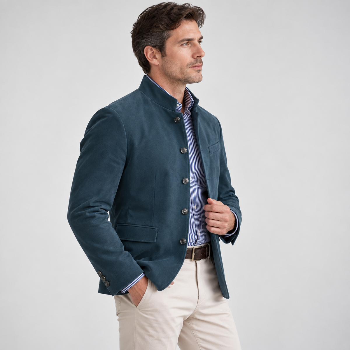 Cedric - Men's Cardigan with Button Front and Tailored Fit