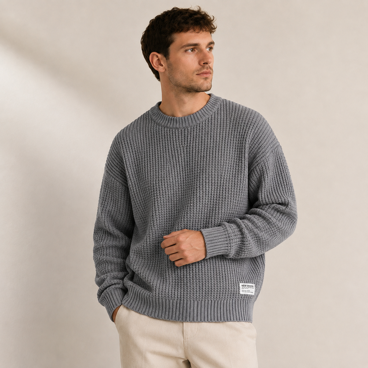 Noel - Ribbed Crew Sweater Mens