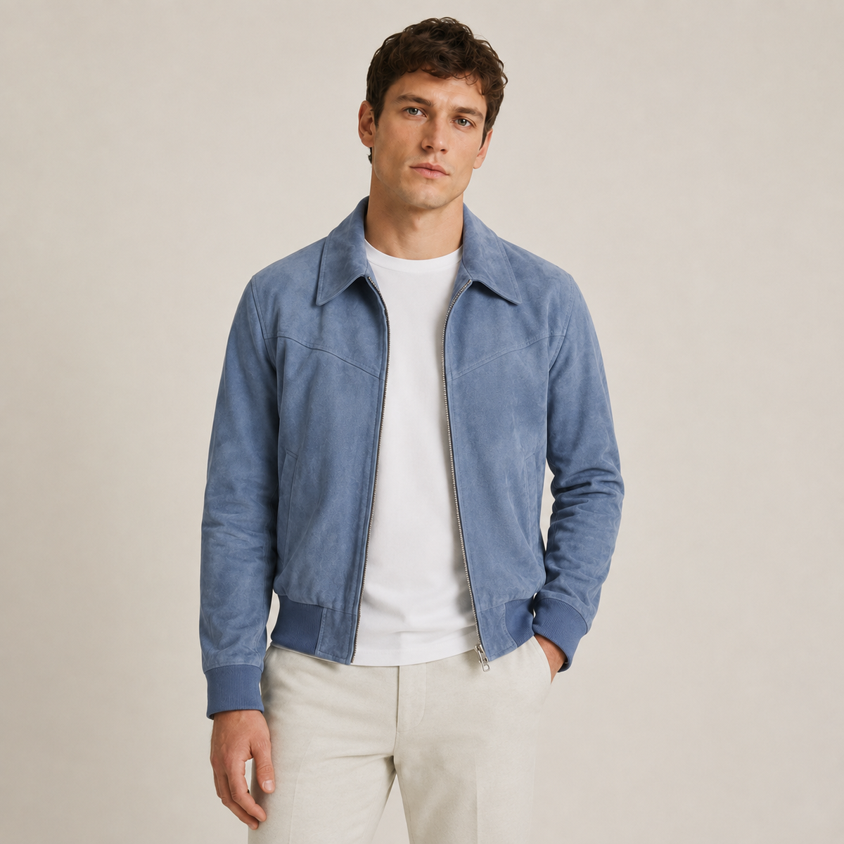 Magnus - Brown Faux Suede Jacket