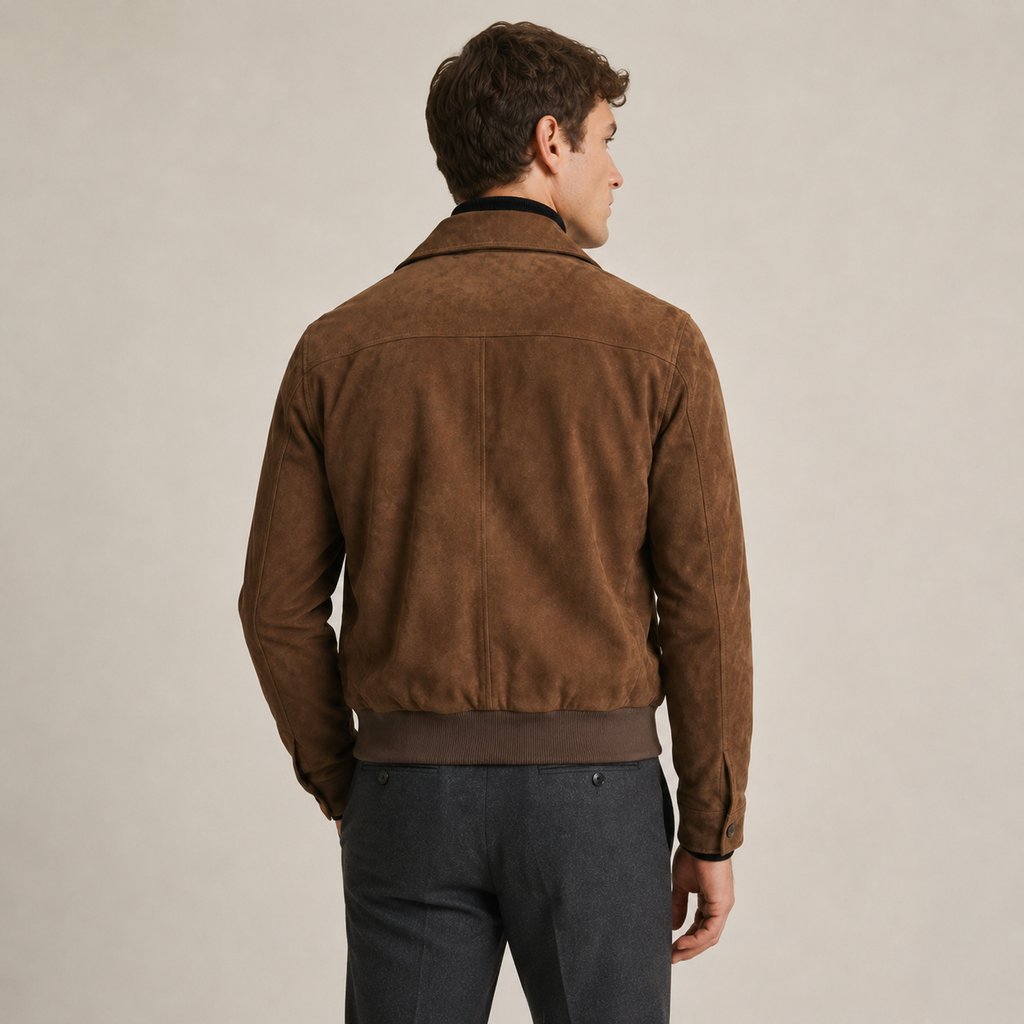 Magnus - Brown Faux Suede Jacket