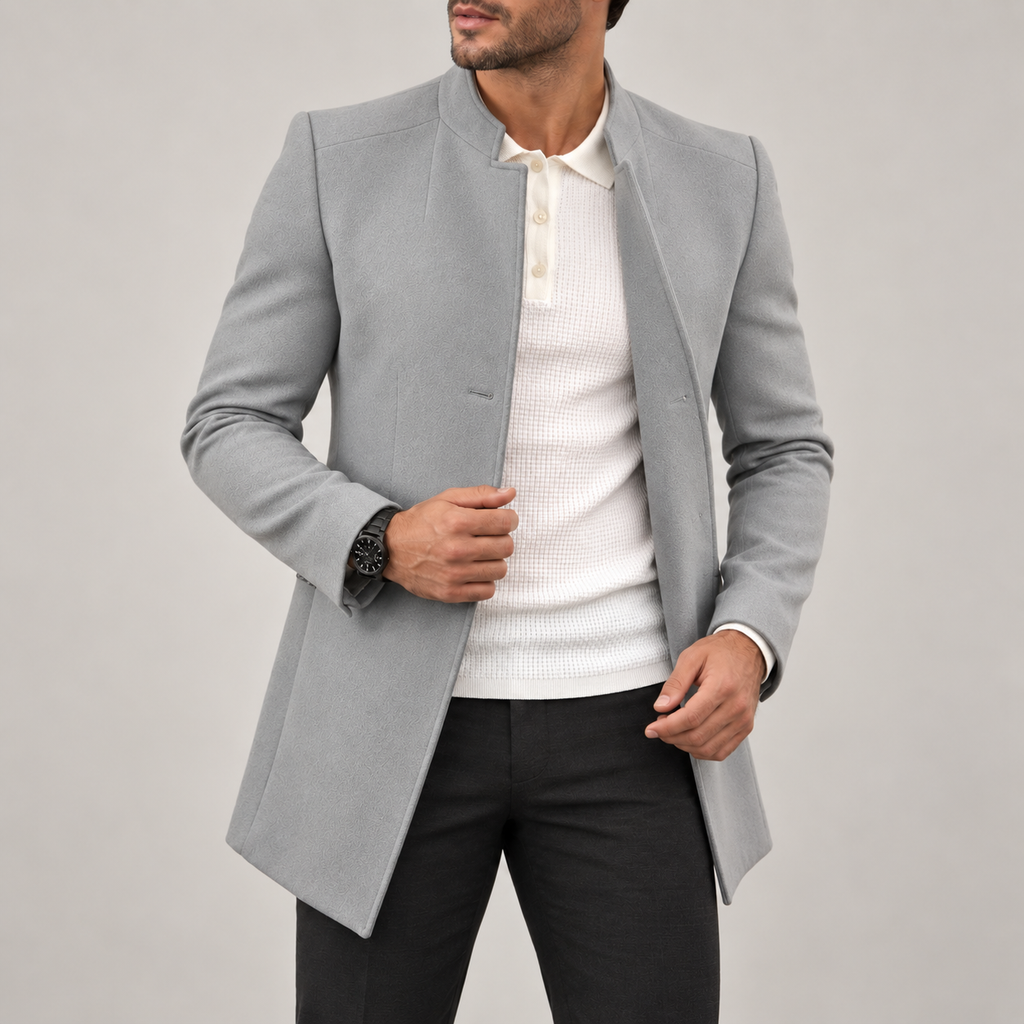 Joseph - Wool Overcoat Men's Slim Fit Stand Collar Coat