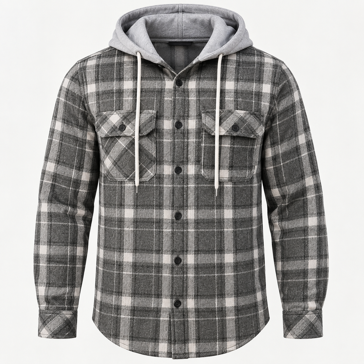 Rowan | Mens Overshirt Hooded Checked