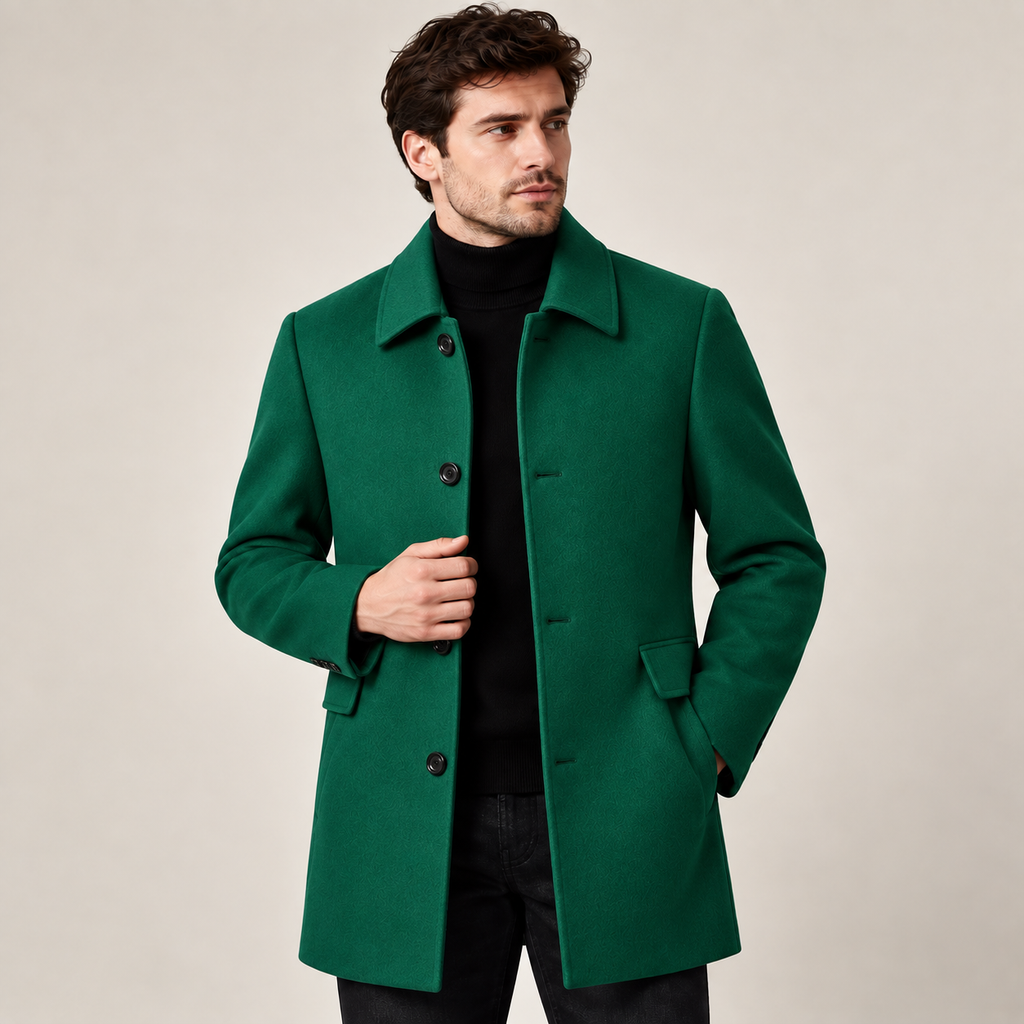 Pierce - Tailored Single-Breasted Mens Overcoat