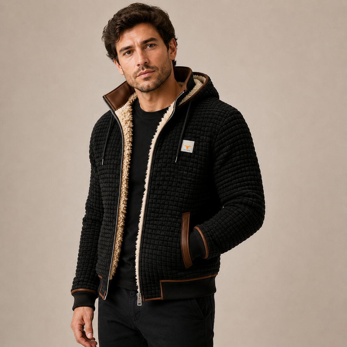 Emmett - Brown Quilted Bomber Jacket