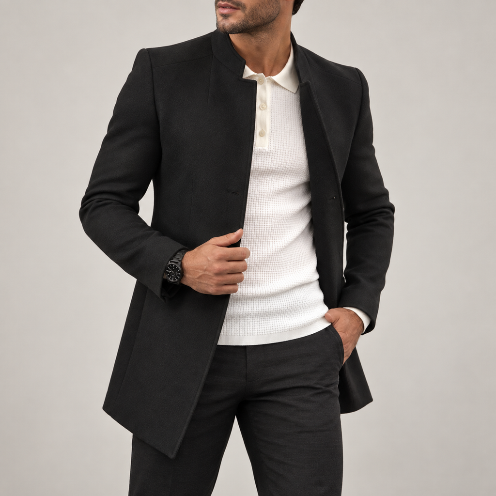 Joseph - Wool Overcoat Men's Slim Fit Stand Collar Coat