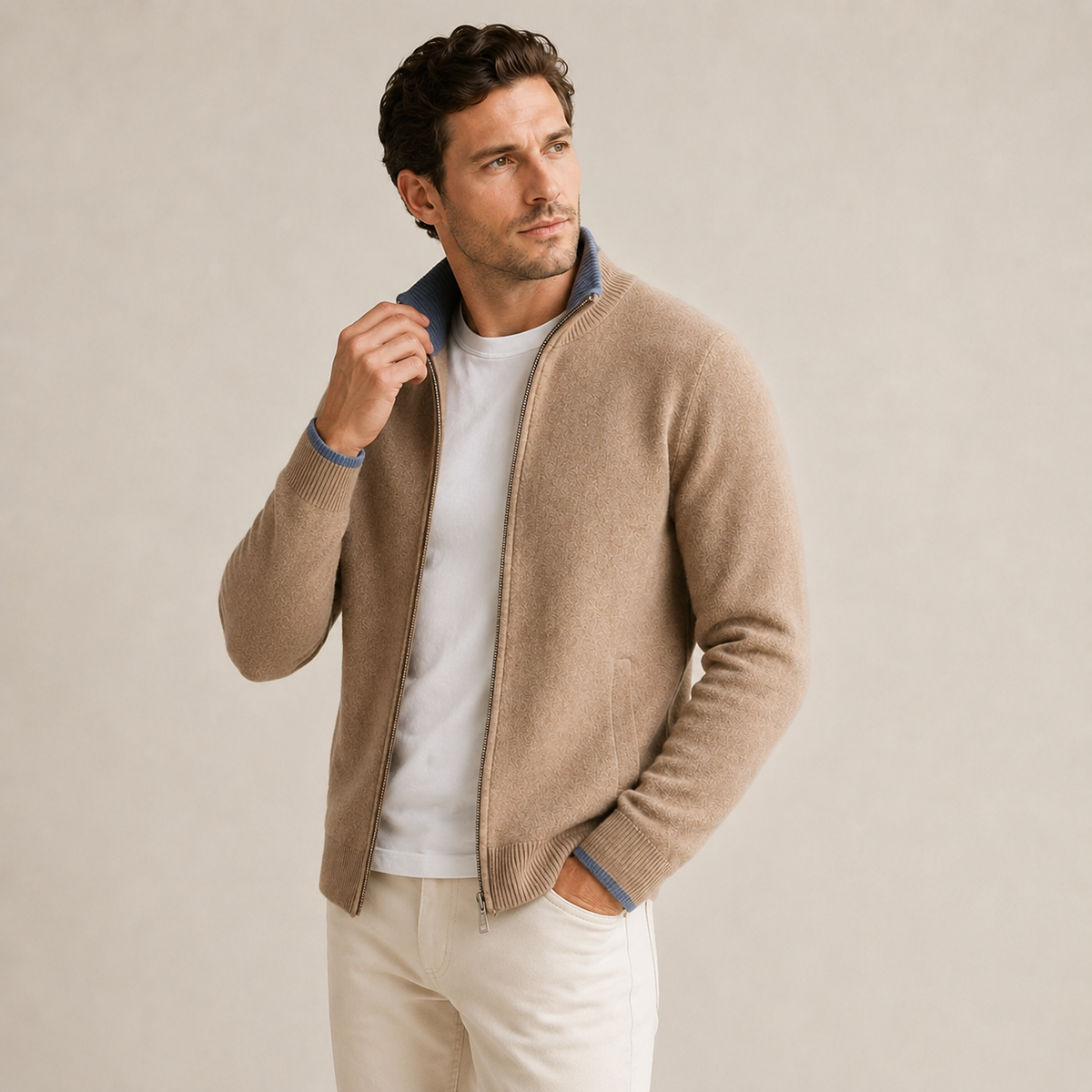 Laurent - Merino Wool Full-Zip Cardigan Men
