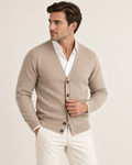 Matthias - Men's Cardigan in Merino Wool with V-Neck