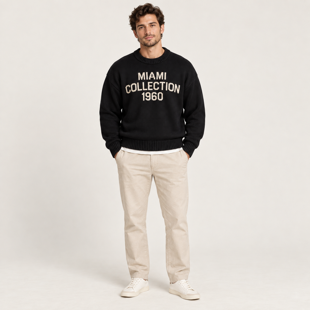 Caspian | Mens Crew Neck Jumper Oversized Textured