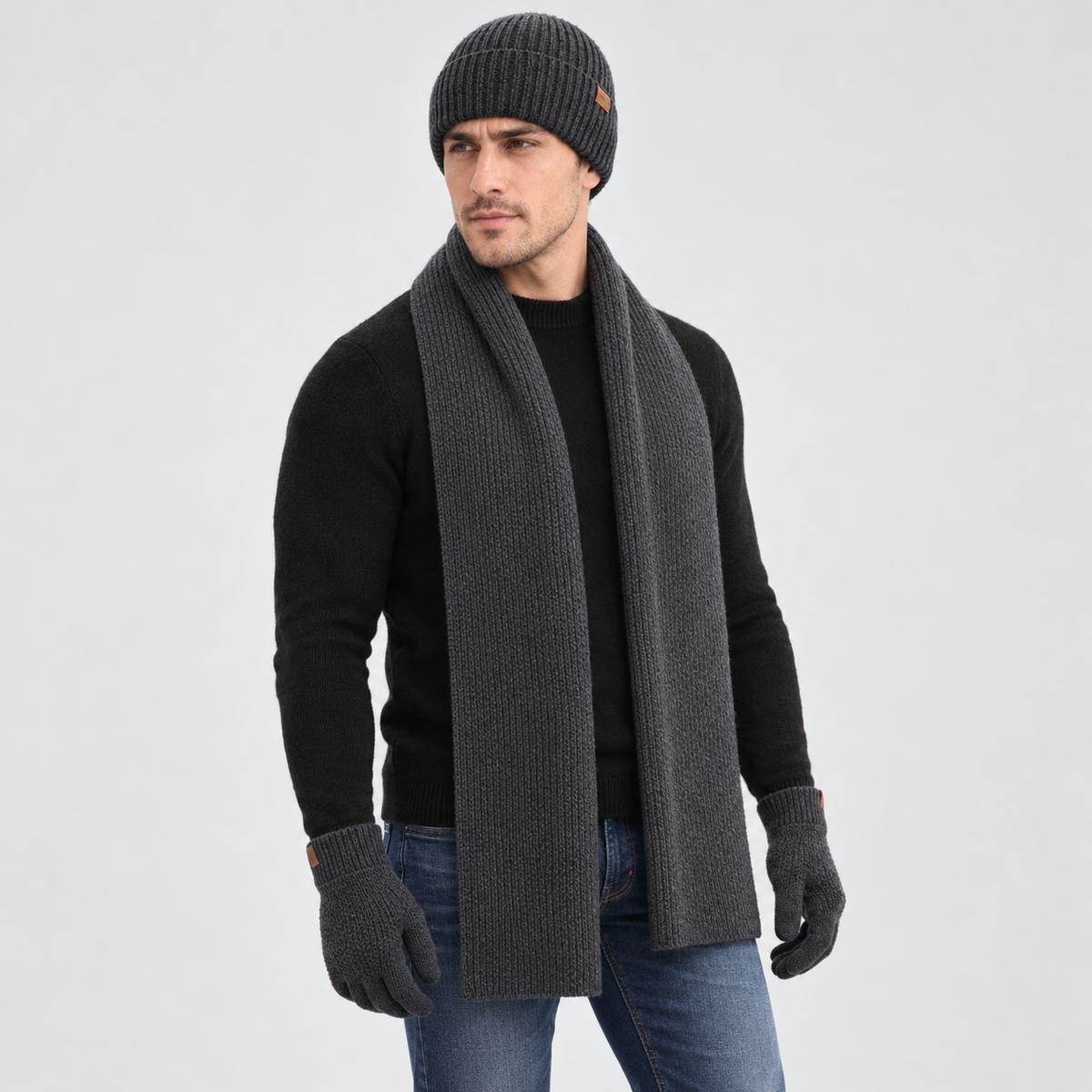 Otto - Knitted Beanie Hats for Men Winter Set