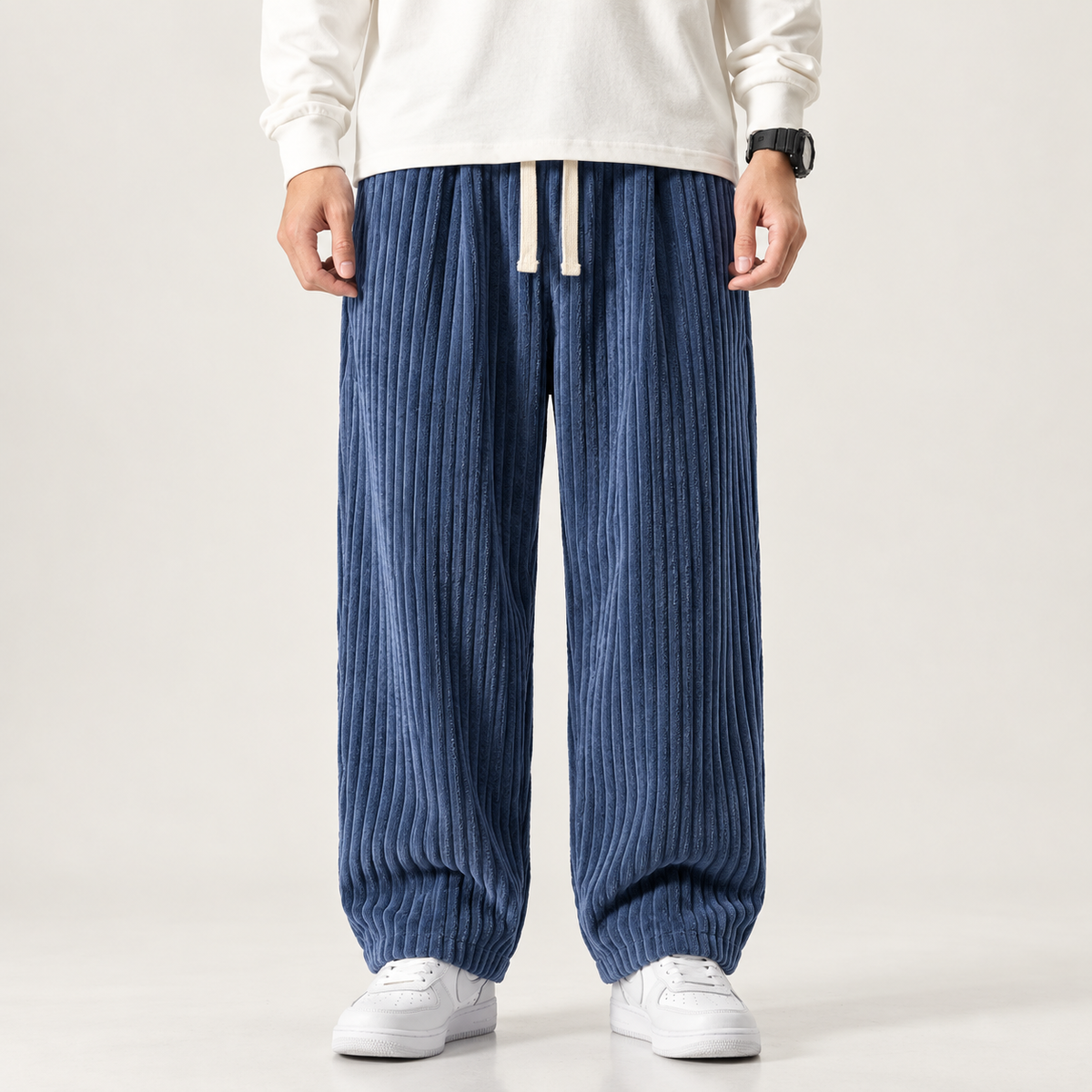 Rory | Wide Leg Trousers Men Corduroy Textured