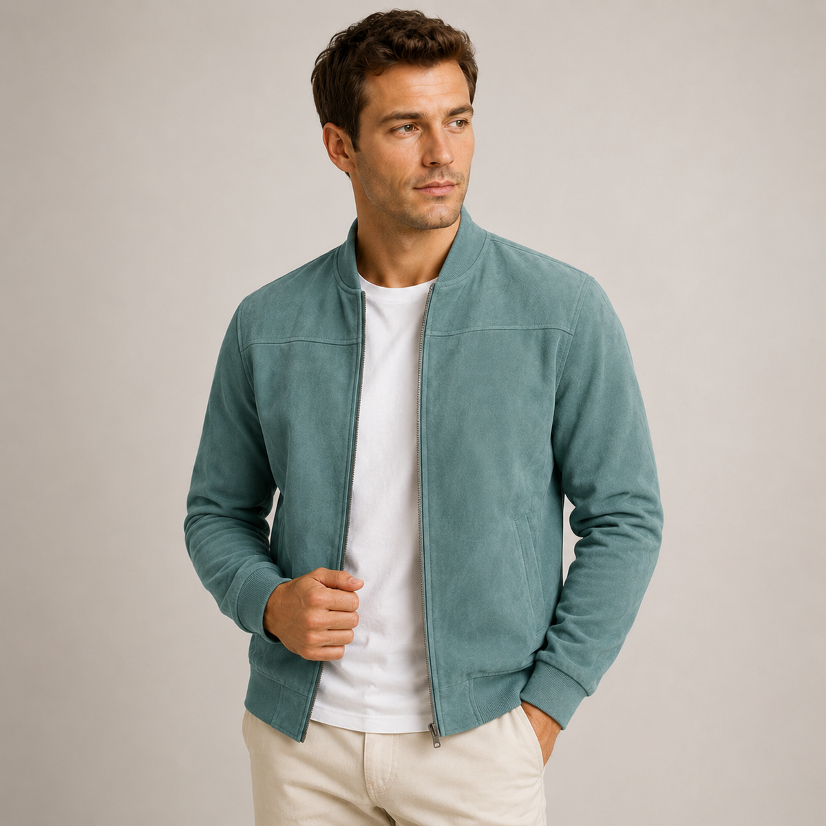 Florian - Suede-Touch Bomber Jacket Mens