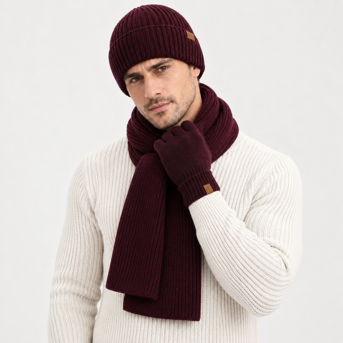 Otto - Knitted Beanie Hats for Men Winter Set
