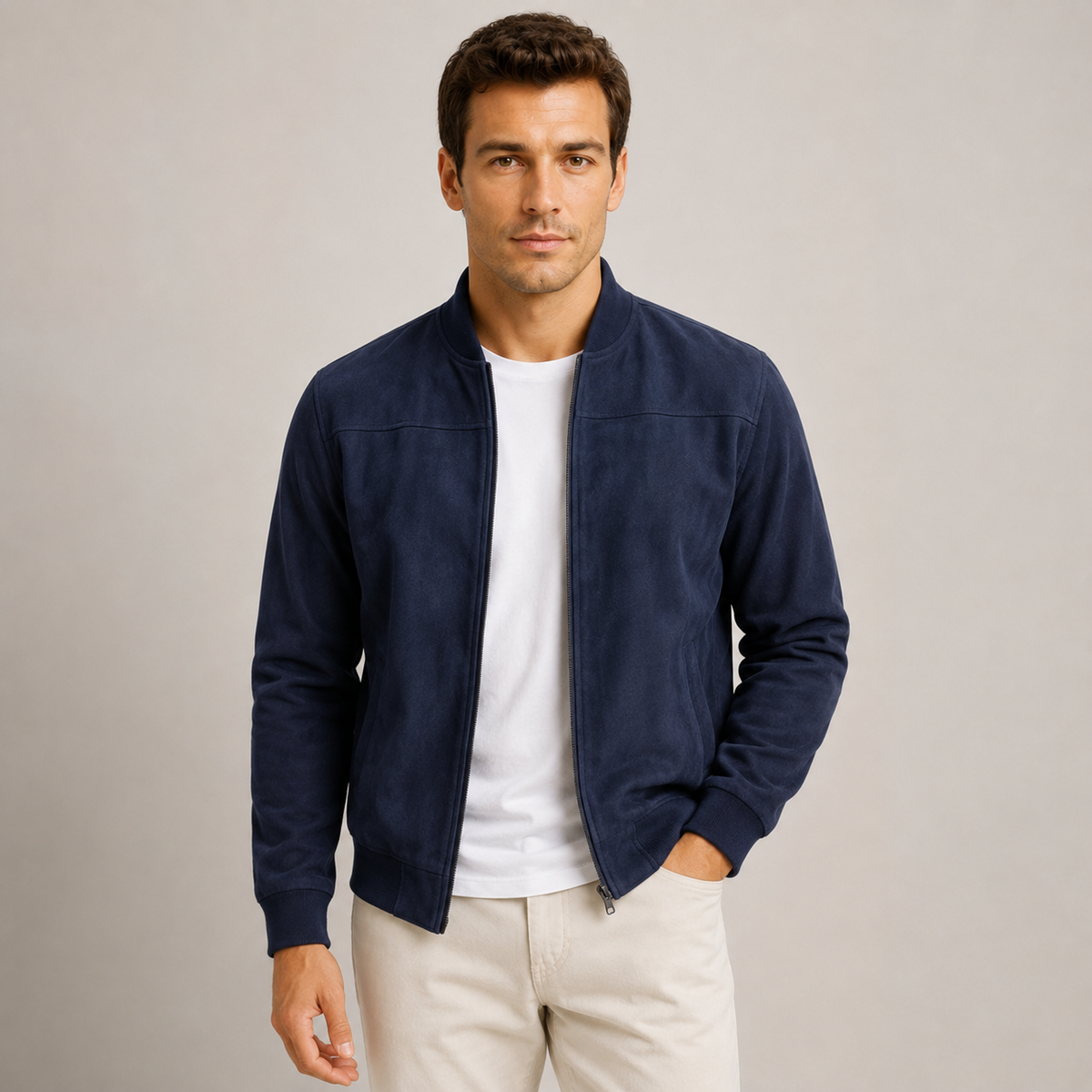Florian - Suede-Touch Bomber Jacket Mens