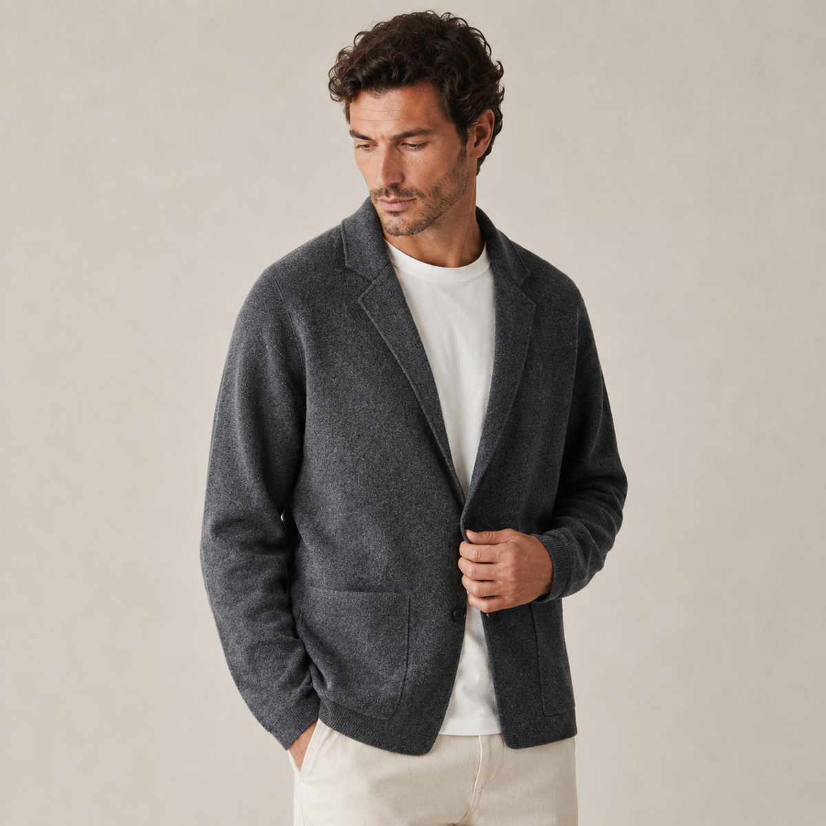 Tobias - Wool-Blend Men's Coatigan