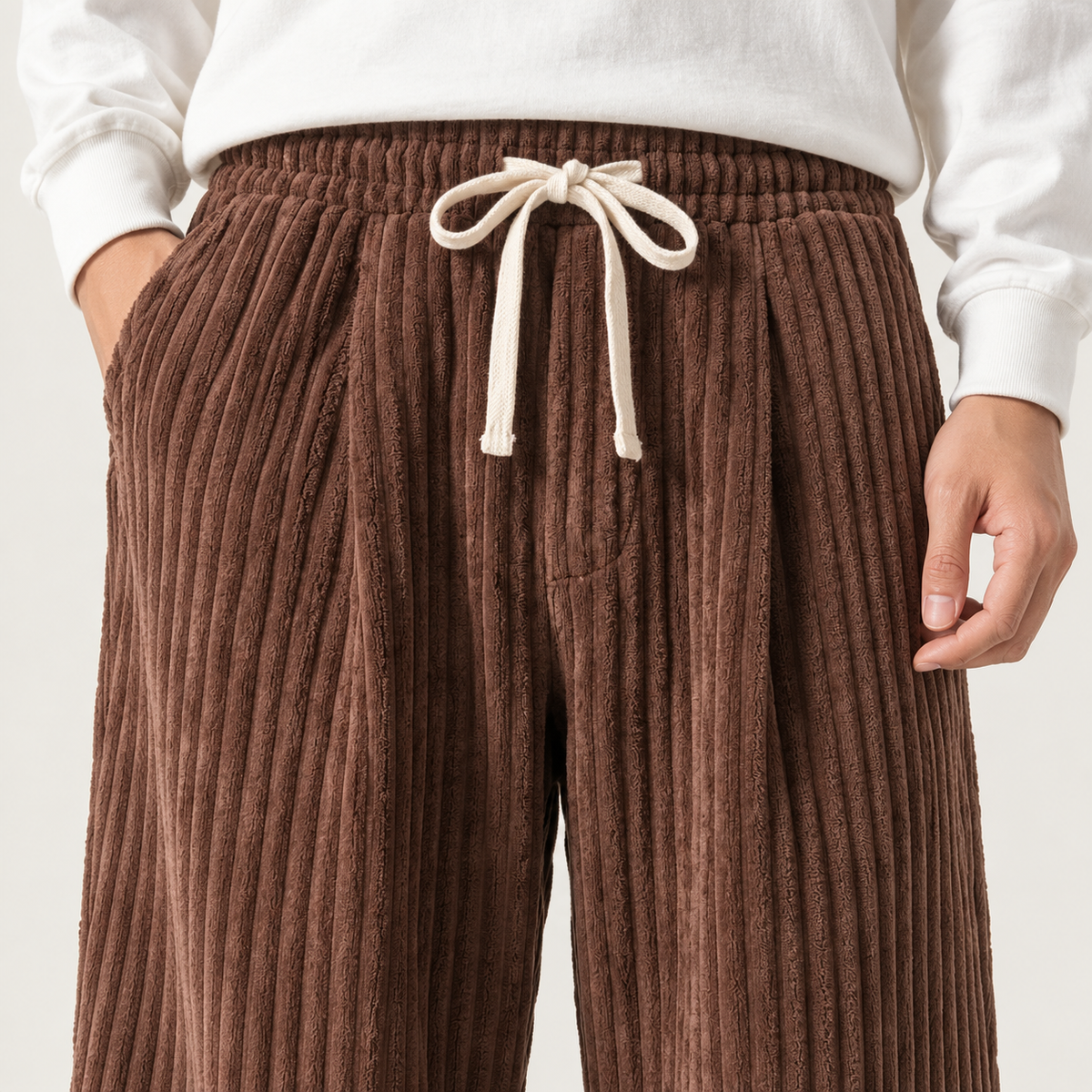 Rory | Wide Leg Trousers Men Corduroy Textured
