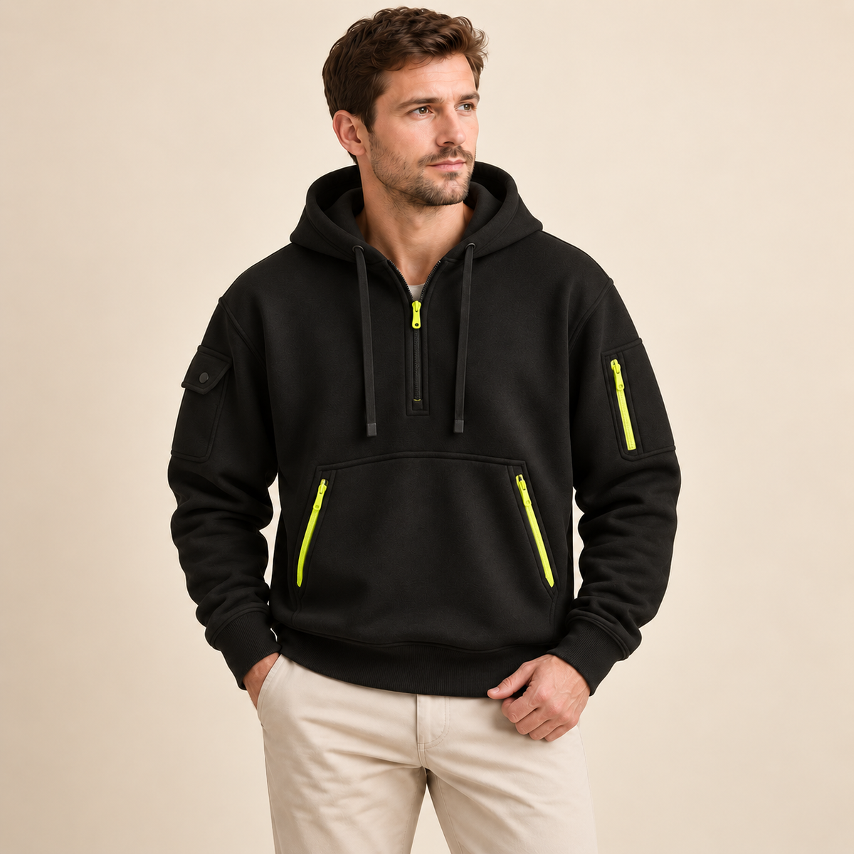 Stellan - Men's Fleece Half Zip Hoodie Jacket