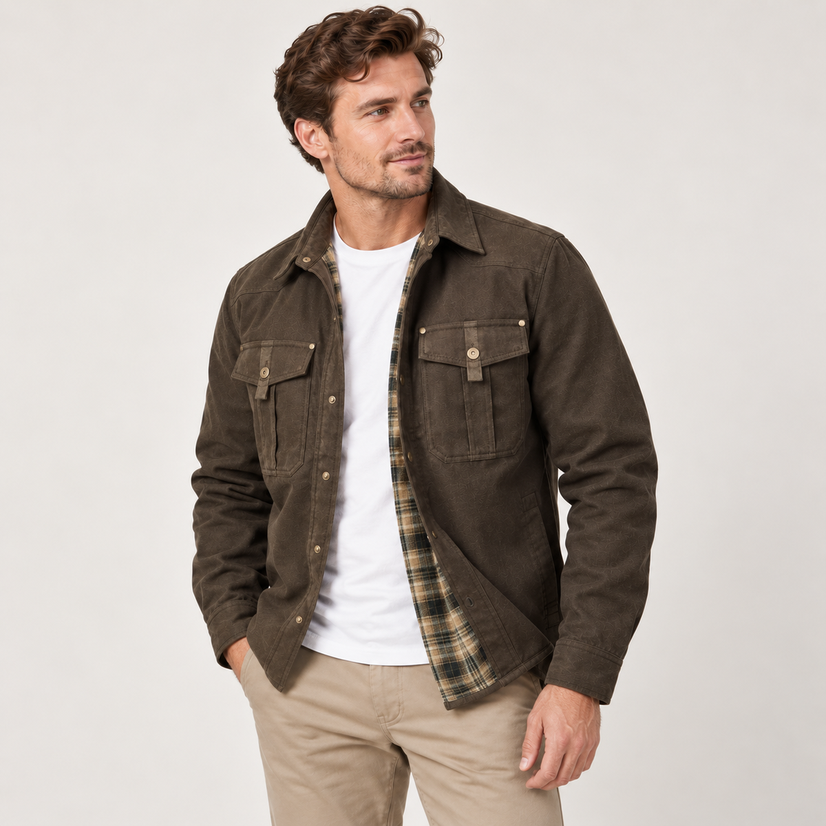 Valter - Flannel-Lined Overshirt Jacket for Men