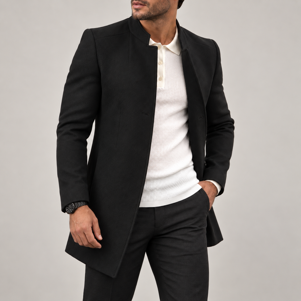 Joseph - Wool Overcoat Men's Slim Fit Stand Collar Coat