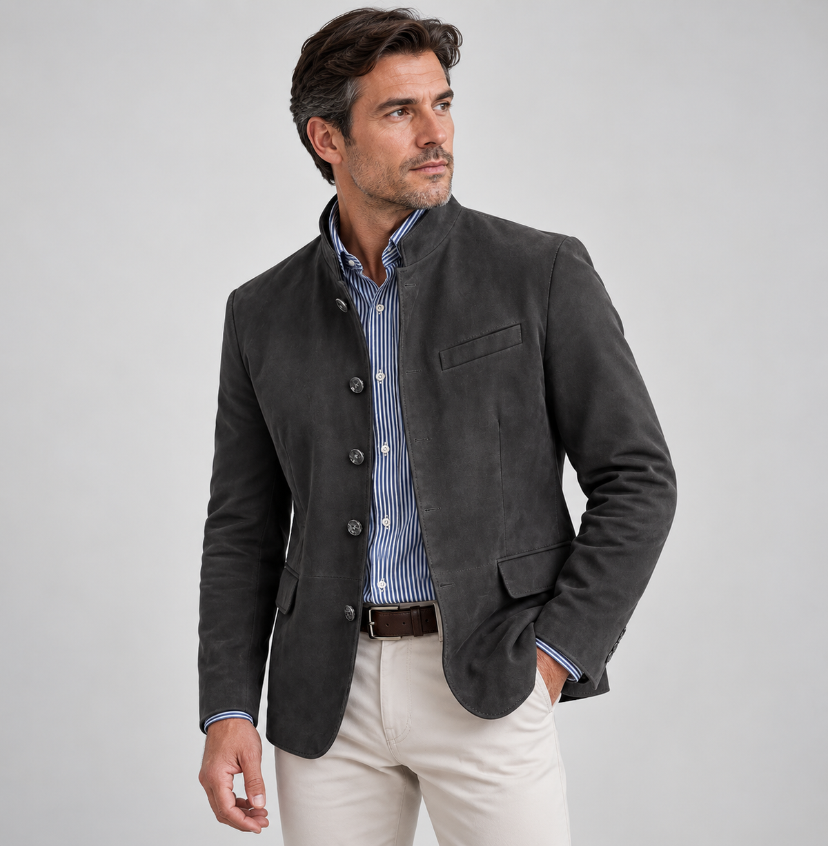 Cedric - Men's Cardigan with Button Front and Tailored Fit