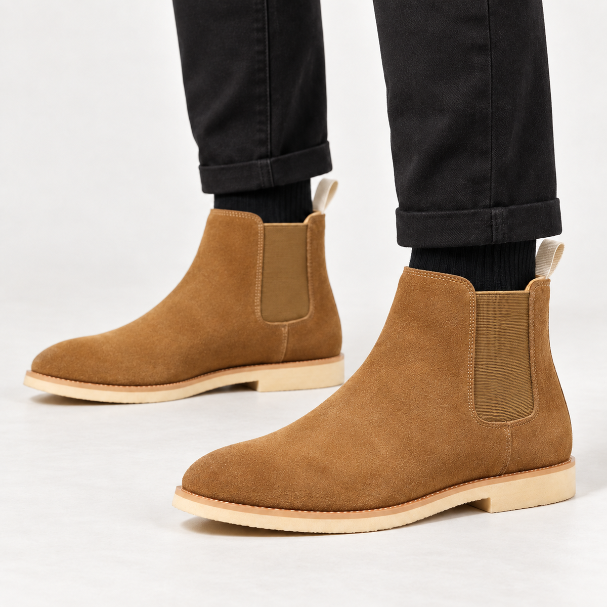 Lucien - Sophisticated Men's Suede Slip-On Chelsea Boots
