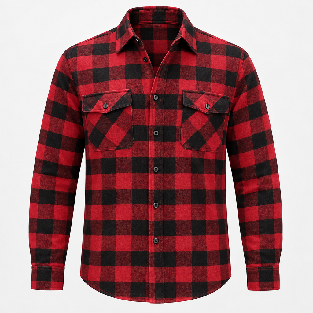 Everett | Mens Check Shirt Lapel Collar