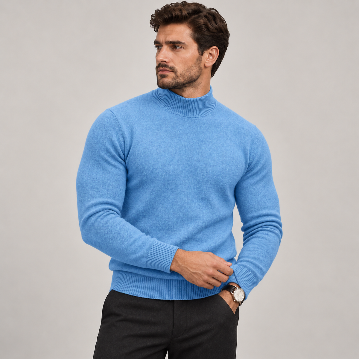 Rafferty - Men's Chunky Knit Jumper with Roll Neck