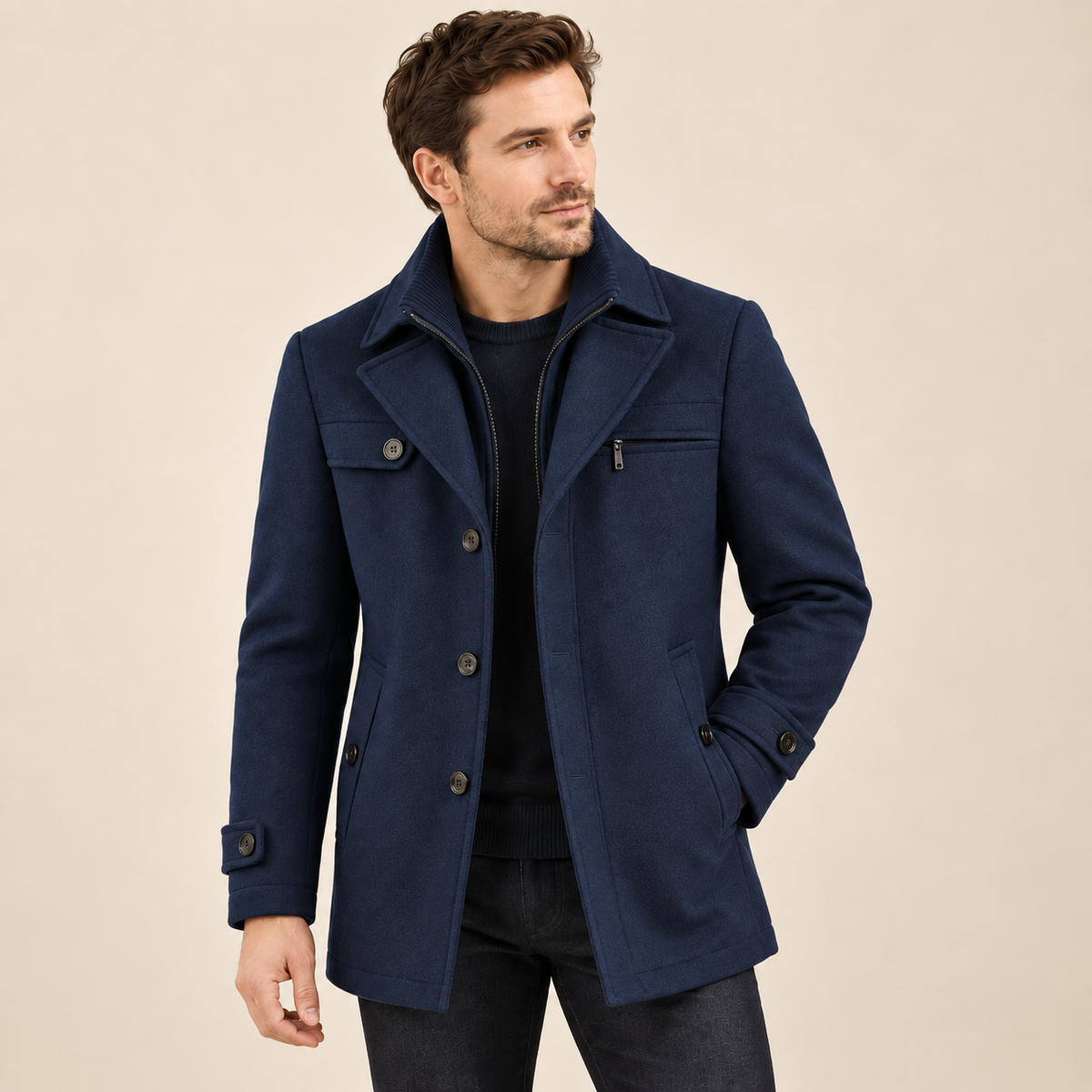 Hector - Wool Overcoat Men's Longline Coat