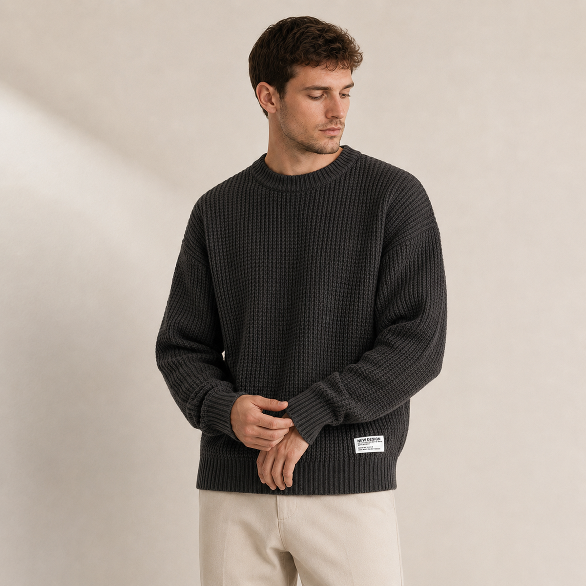 Noel - Ribbed Crew Sweater Mens