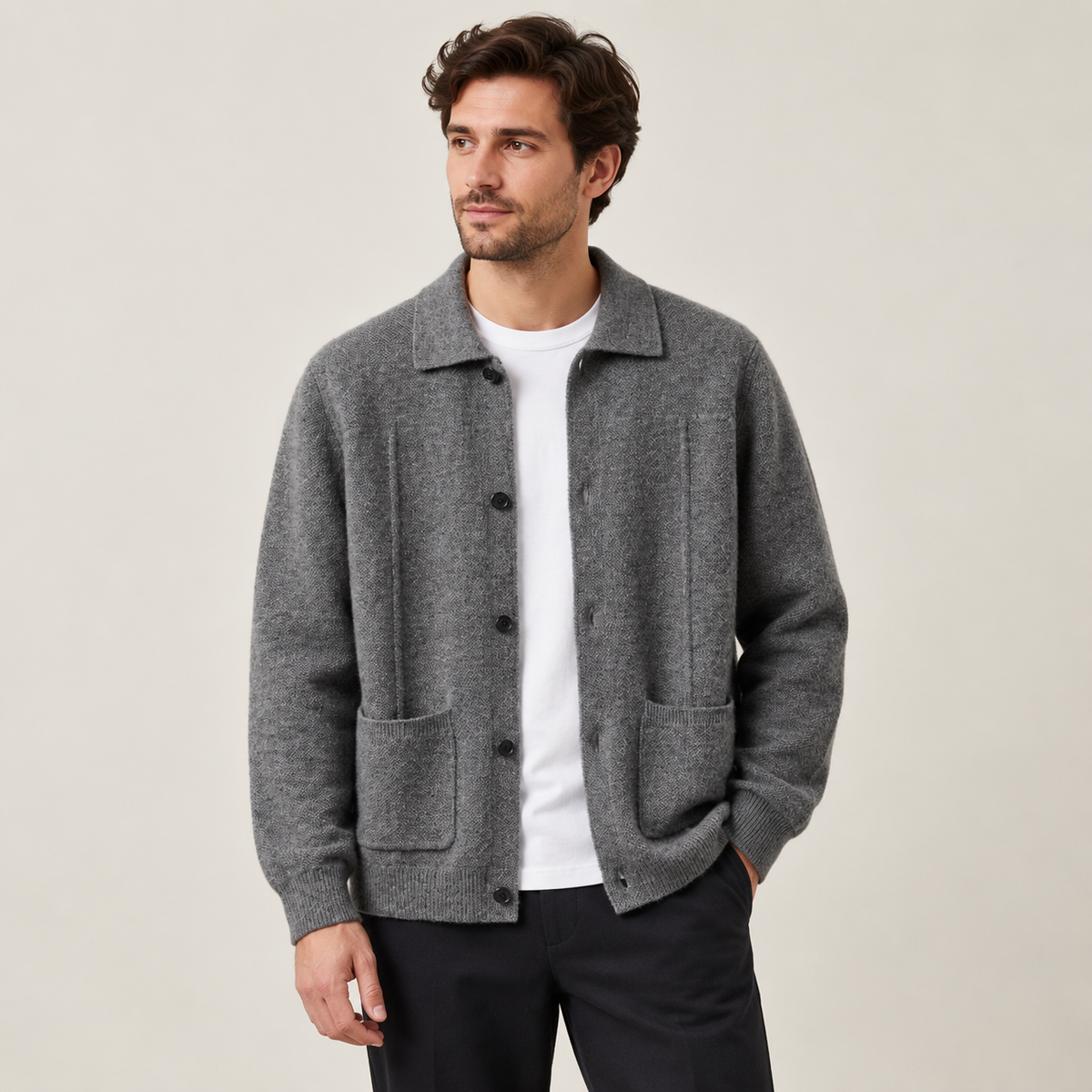 Leif - Cashmere Blend Men's Overshirt