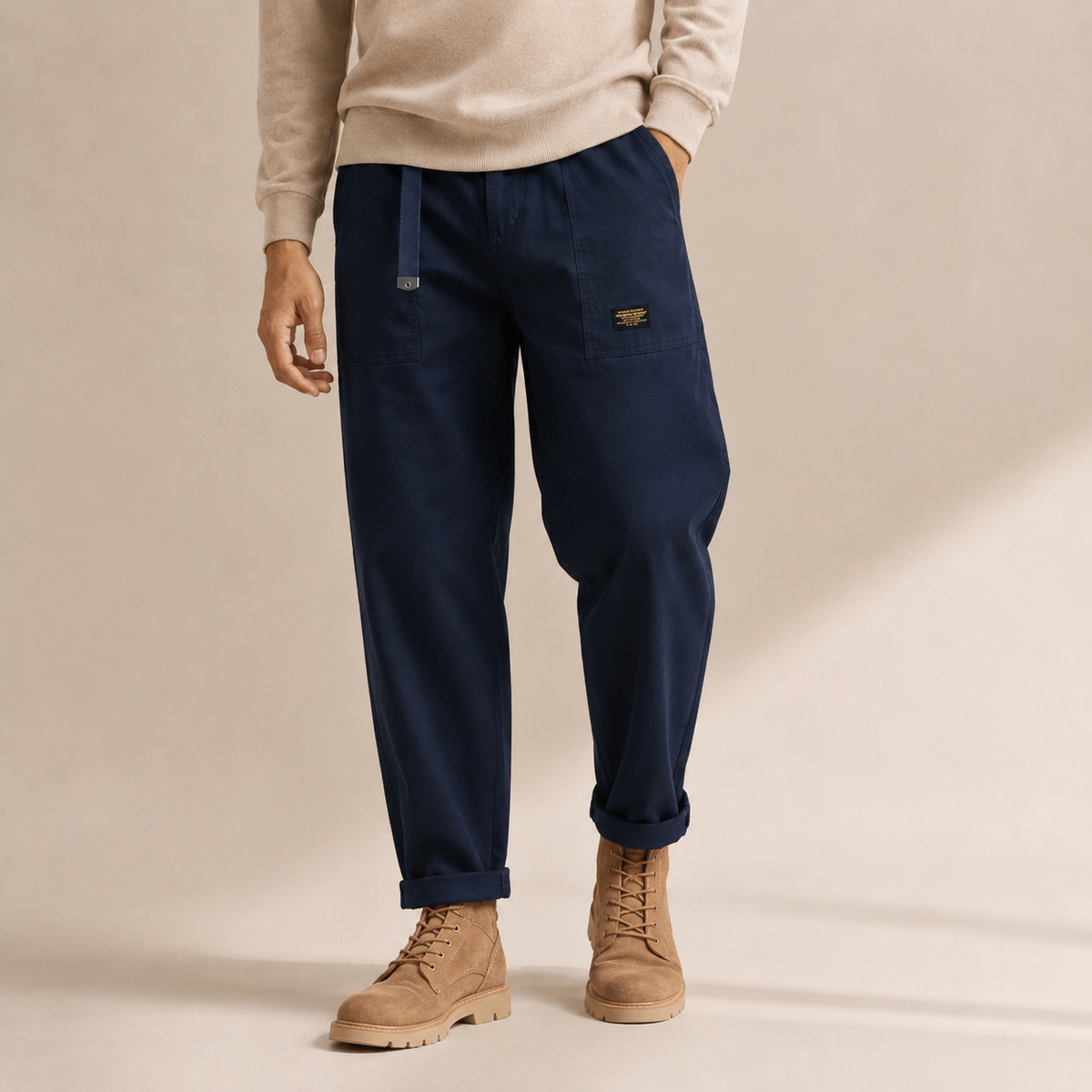 Oscar - Black Cargo Trousers for Men