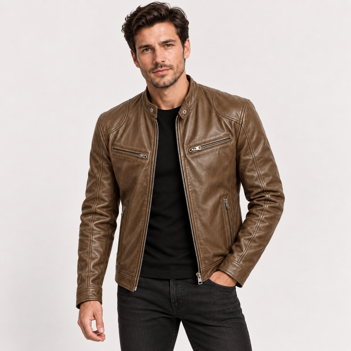 Lucien - Sophisticated Leather Jacket Men Faux Leather Style