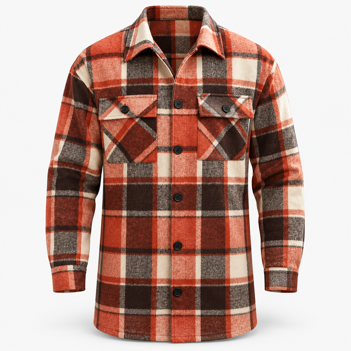 Reece | Mens Overshirt Rugged Checked Lapel Collar