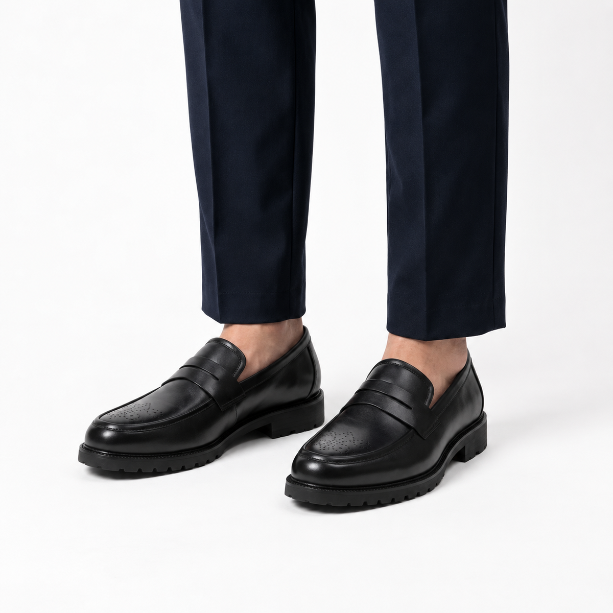 Osgood | Mens Penny Loafers Brogue Detail