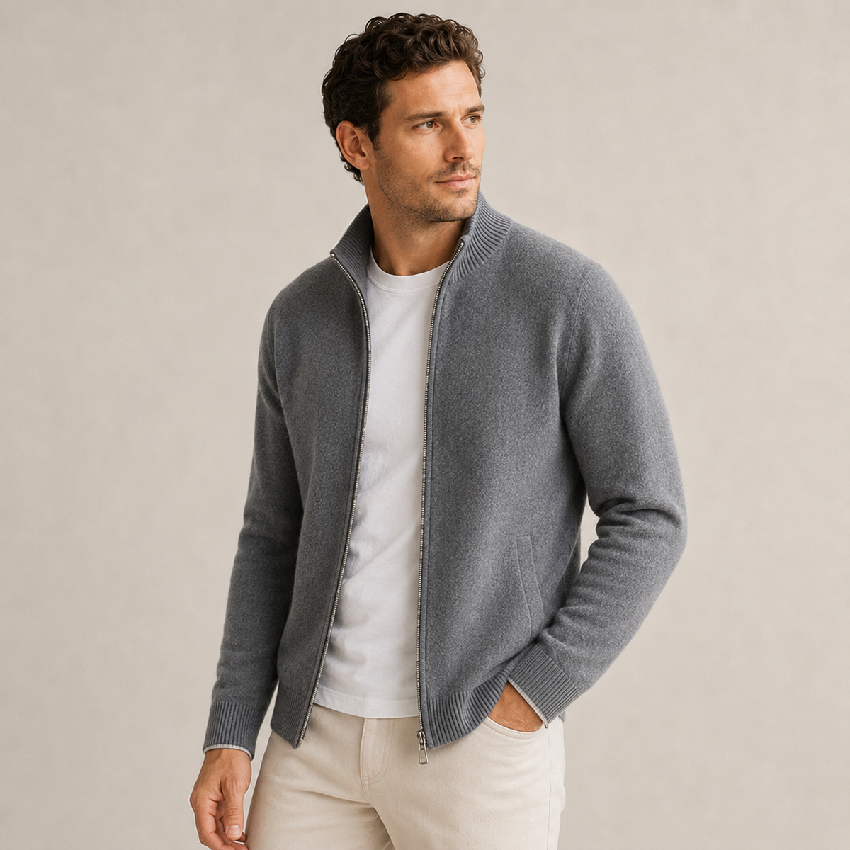 Laurent - Merino Wool Full-Zip Cardigan Men