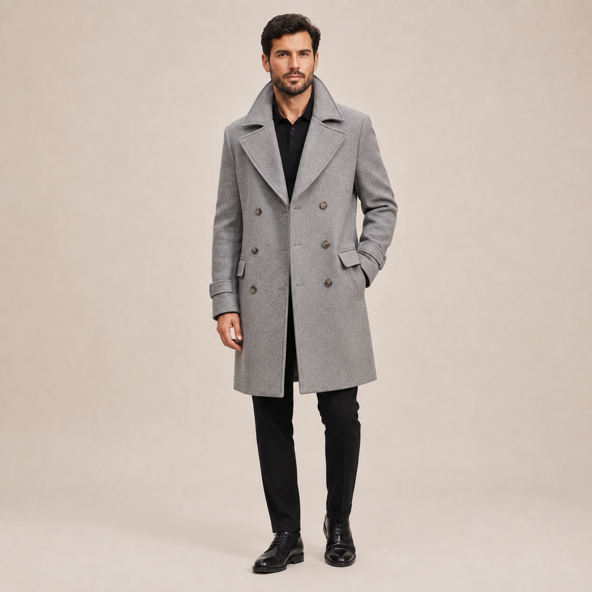 Dorian - Double-Breasted Wool Blend Pea Coat