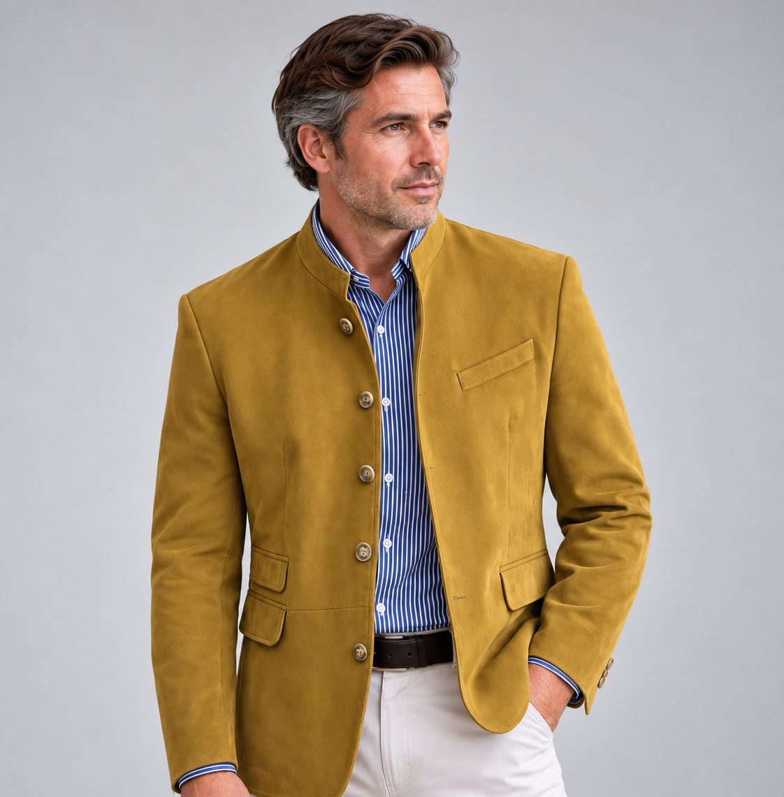 Cedric - Men's Cardigan with Button Front and Tailored Fit