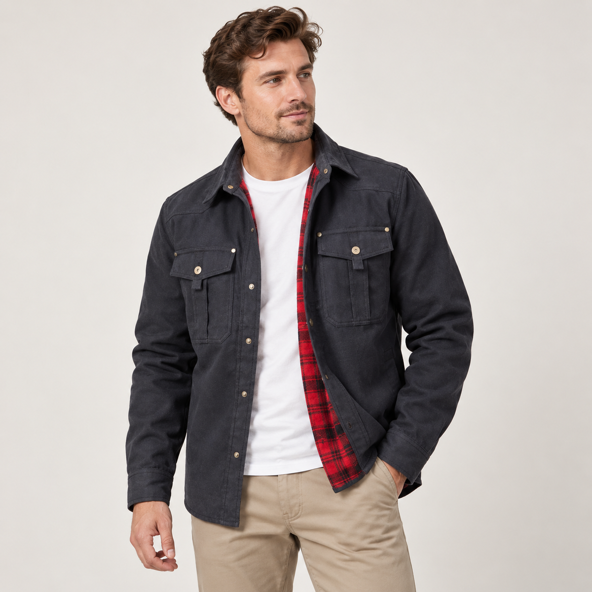 Valter - Flannel-Lined Overshirt Jacket for Men