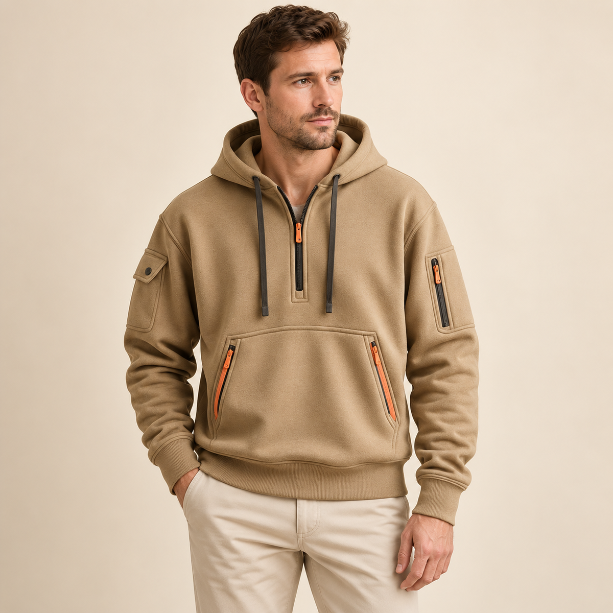 Stellan - Men's Fleece Half Zip Hoodie Jacket