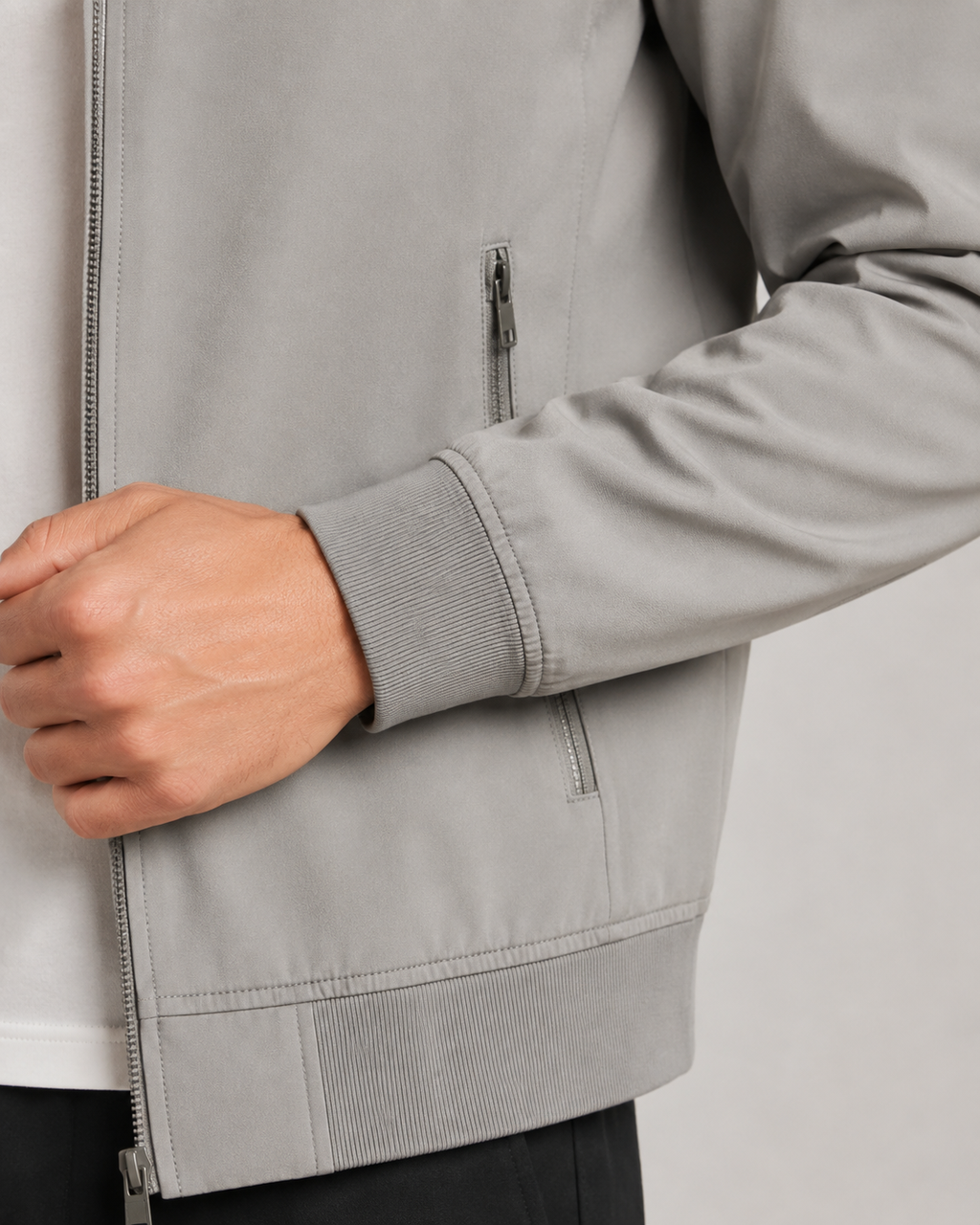 Soren – Men’s Stone Grey Zip Jacket