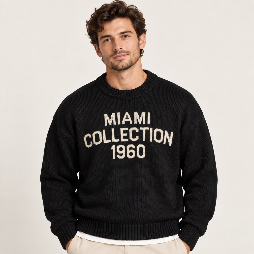 Caspian | Mens Crew Neck Jumper Oversized Textured