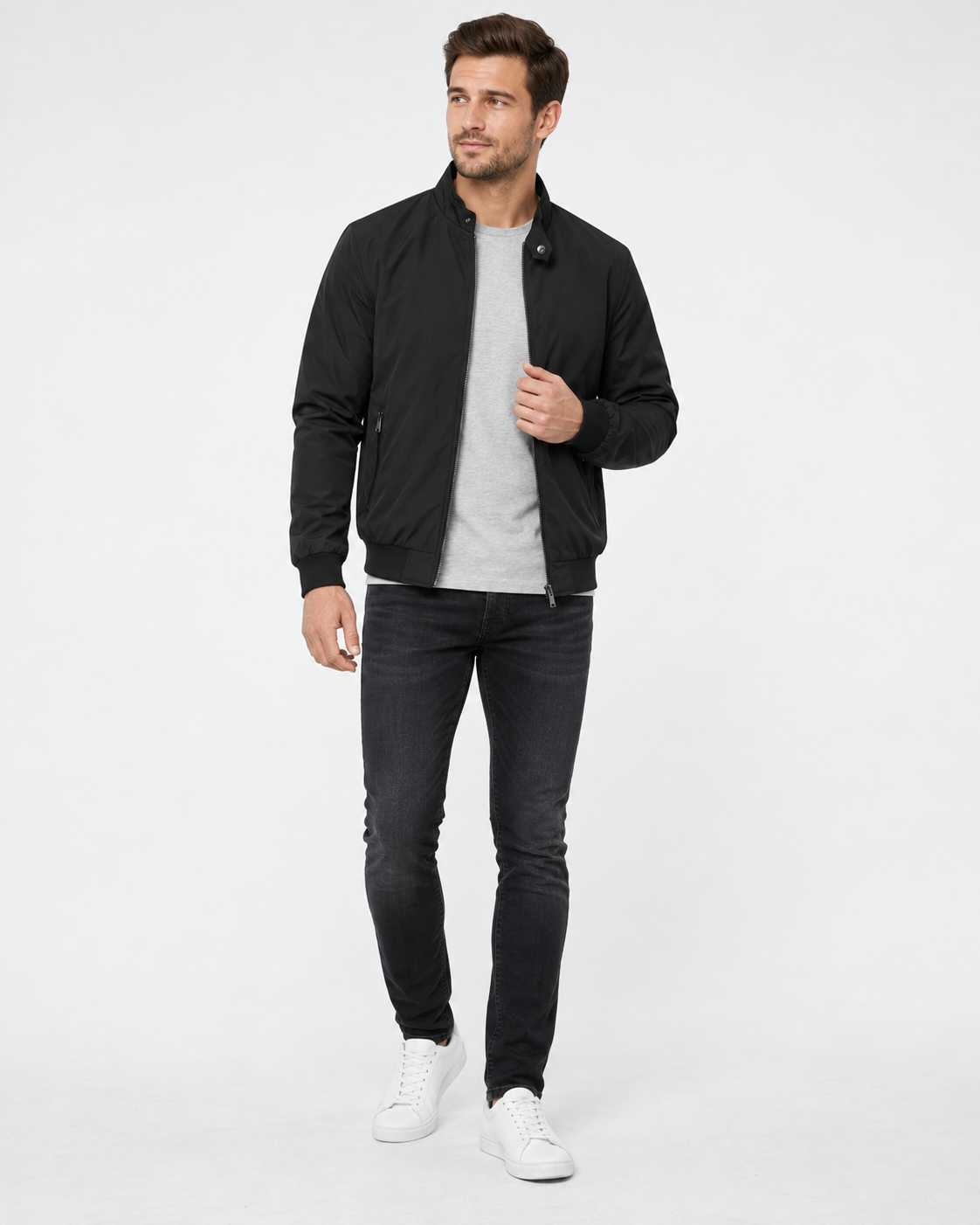 Maddox - Classic Bomber Jacket Men with Ribbed Trim