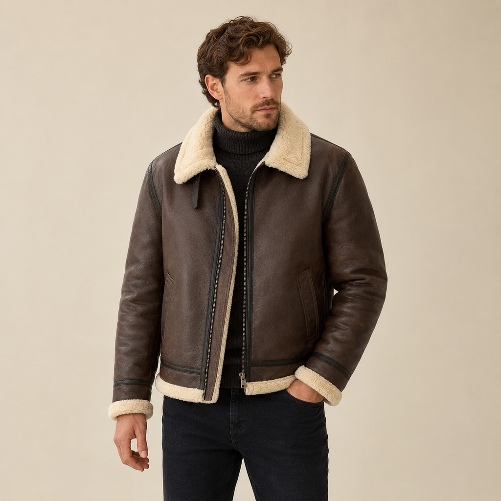 Rafael - Leather-Look Aviator Jacket for Men
