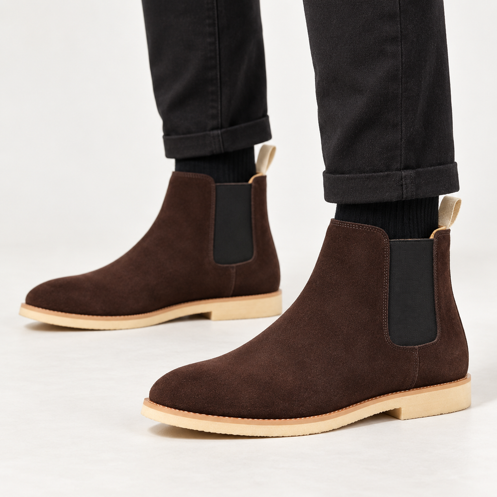 Lucien - Sophisticated Men's Suede Slip-On Chelsea Boots