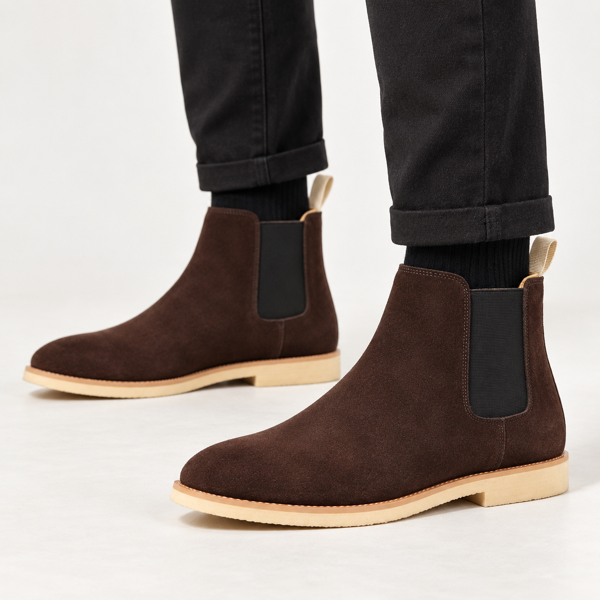 Lucien - Sophisticated Men's Suede Slip-On Chelsea Boots