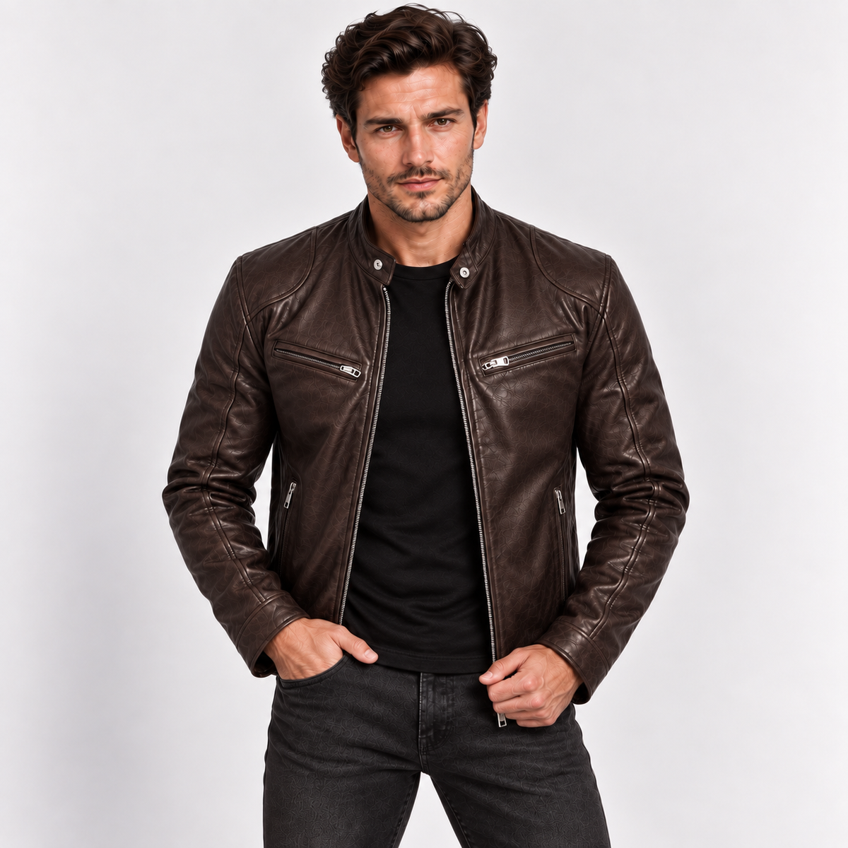 Lucien - Sophisticated Leather Jacket Men Faux Leather Style